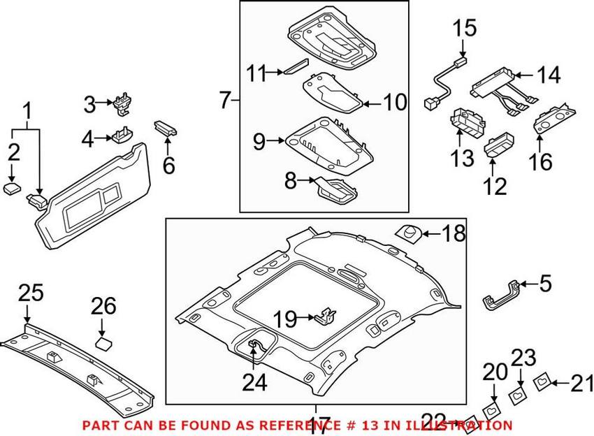 Genuine VW/Audi Sunroof Switch 4M0959613BBC5