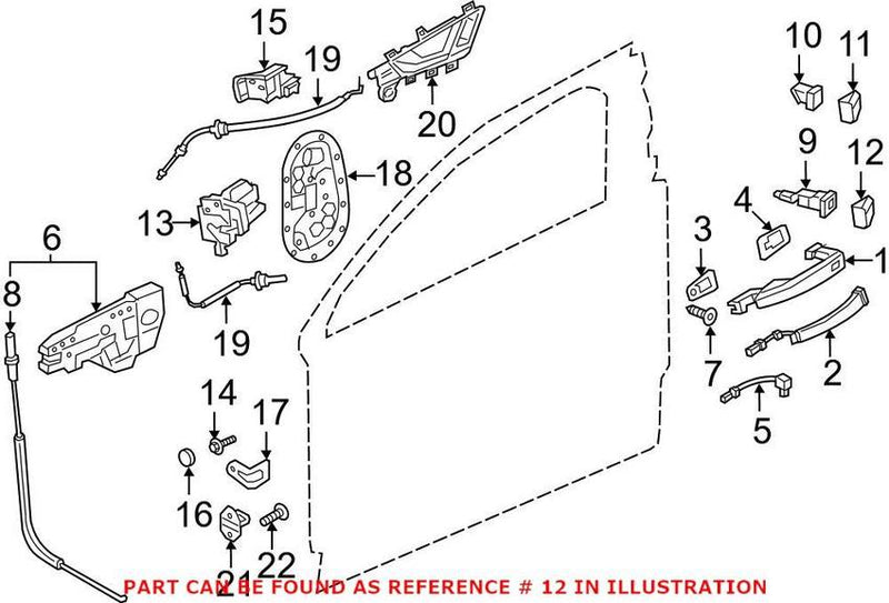 Genuine VW/Audi Interior Door Handle Bezel Cap – Front Driver Side 4M1837879GRU