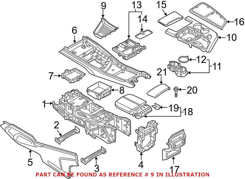Genuine VW/Audi Console Tray 4M18633834PK