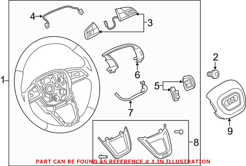 Genuine VW/Audi Steering Wheel 4M8419091BRVM – Genuine VW/Genuine VW/Audi