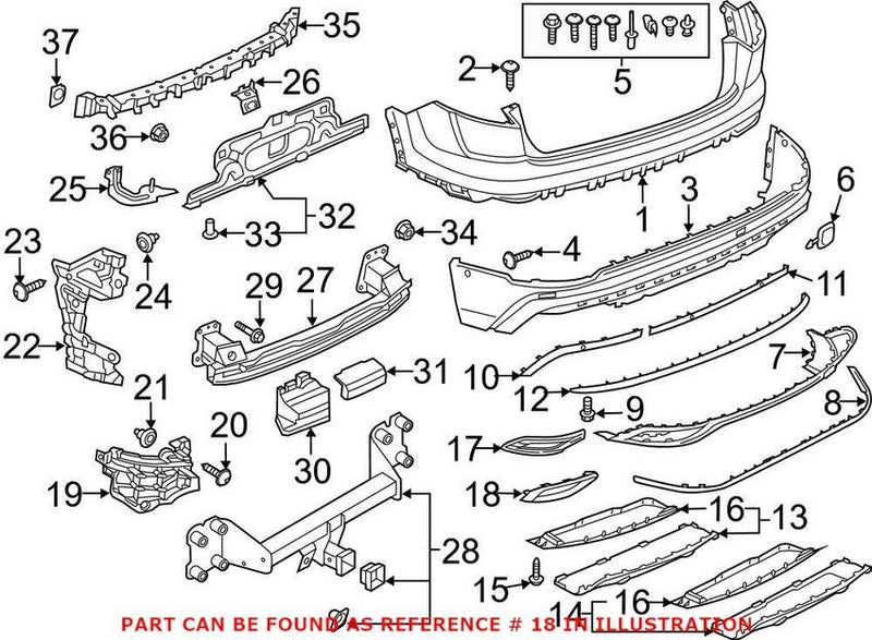Bumper Cover Spacer Panel – Rear Passenger Side