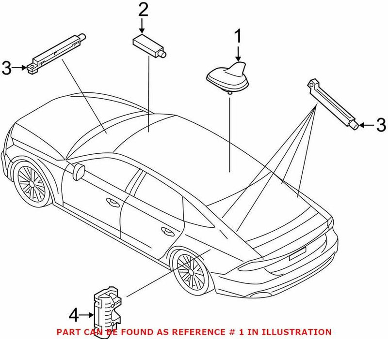 Genuine VW/Audi Radio Antenna Assembly