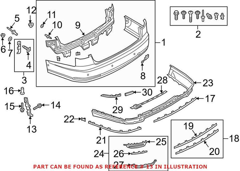 Genuine VW/Audi Bumper Cover Support Rail – Rear Passenger Side