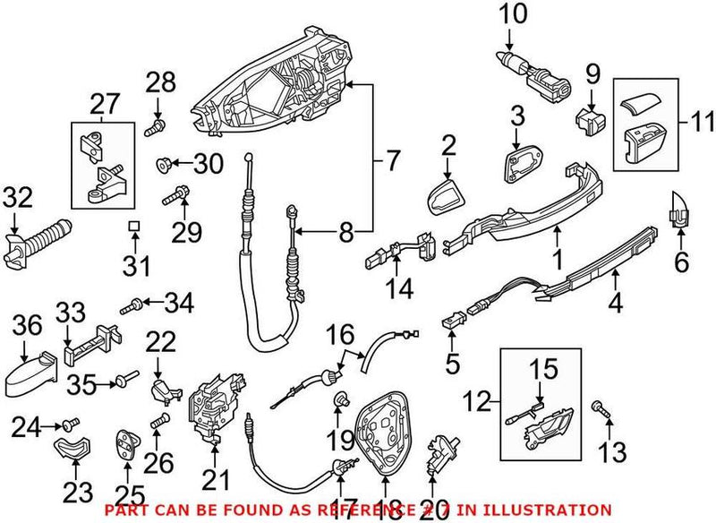 Genuine VW/Audi Exterior Door Handle Reinforcement – Passenger Side