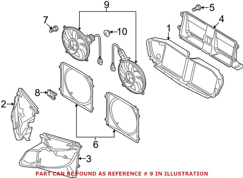 Genuine VW/Audi Engine Cooling Fan Assembly 4S0121203B