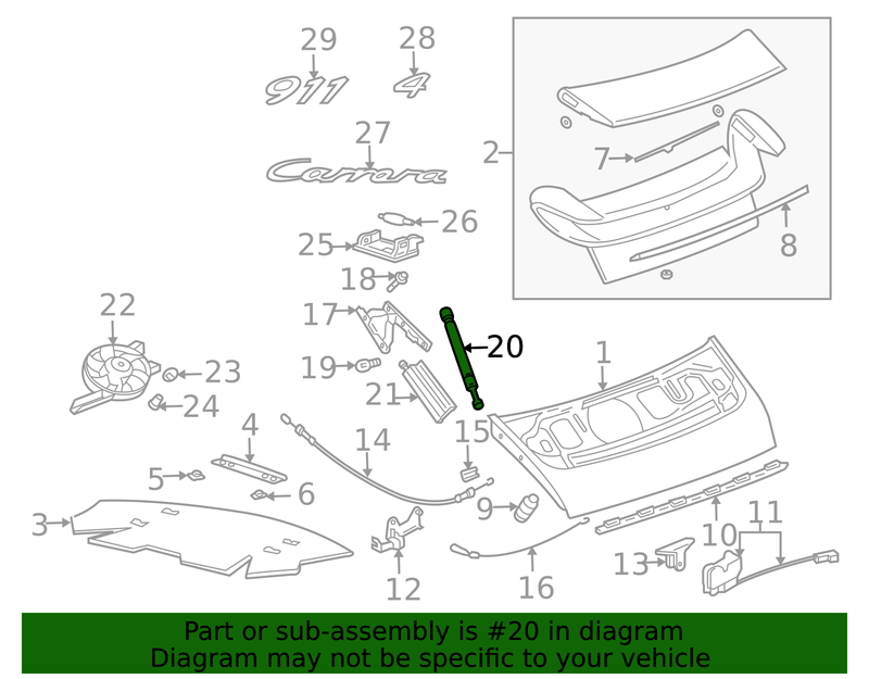 Genuine Porsche parts diagram