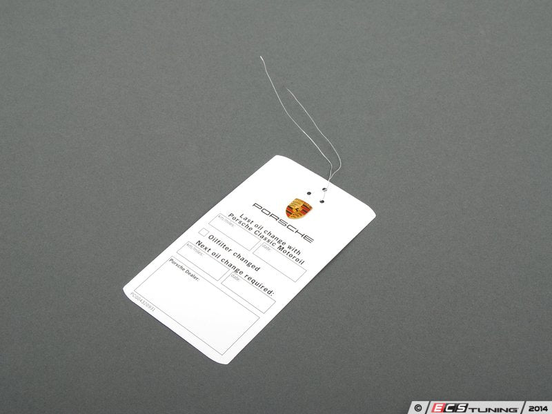 Porsche Classic Oil Change Service Label - 10W-60