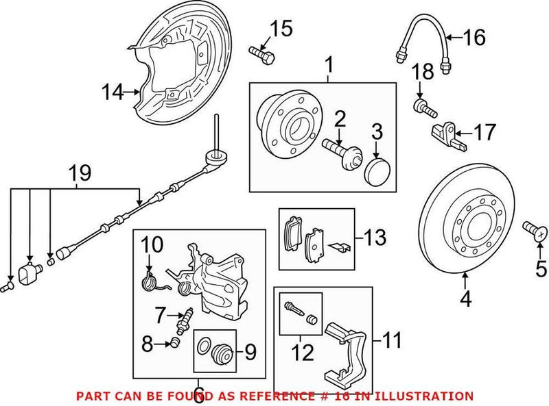 VW Brake Hose – Rear 561611775B