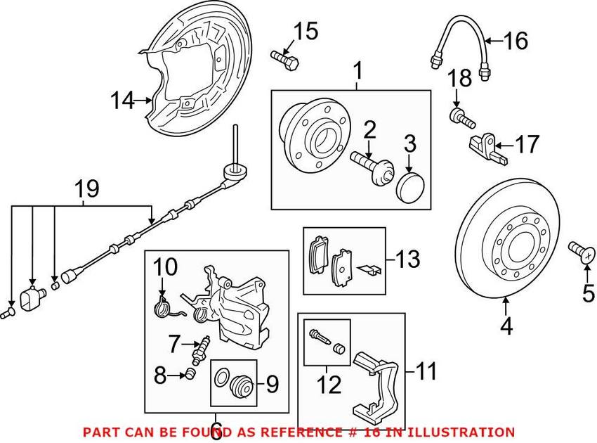 VW Brake Hose – Rear 561611775B