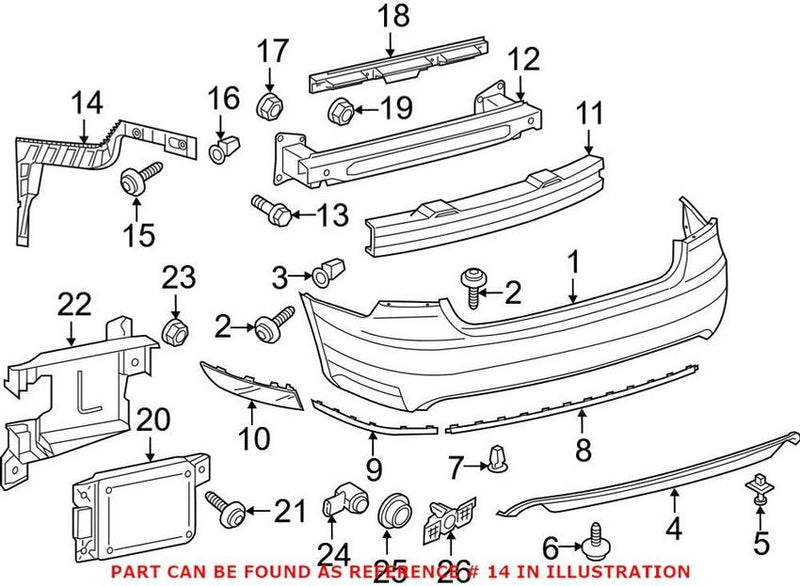Bumper Cover Support Rail – Rear Passenger Side
