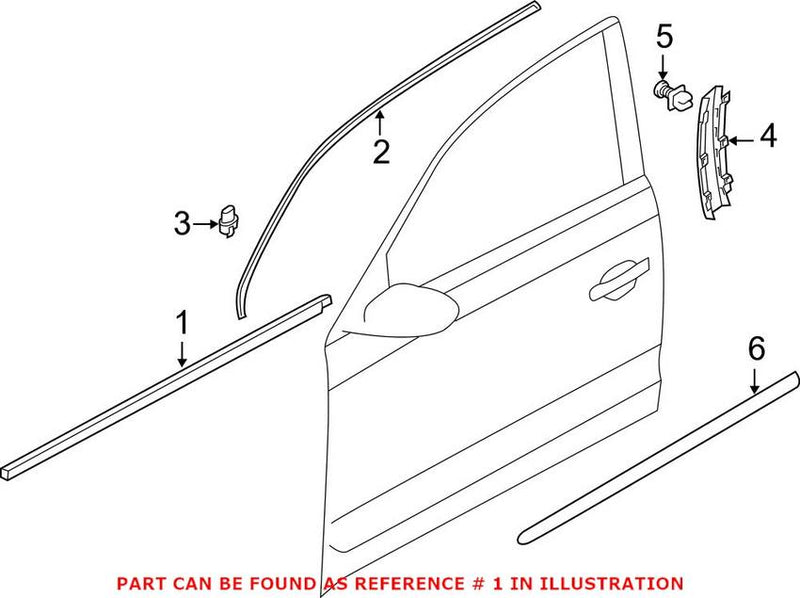 Window Trim Seal – Front Passenger Side (Black)