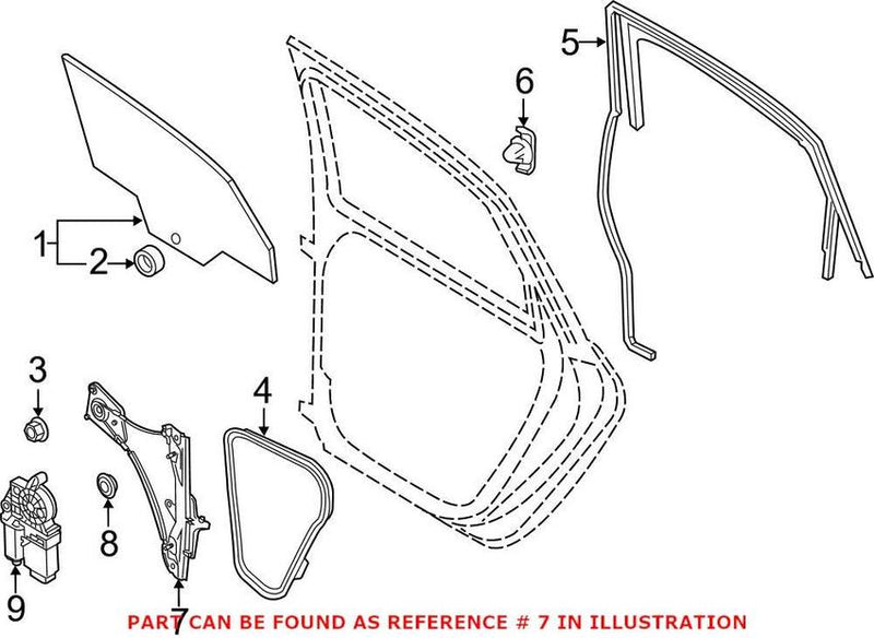 VW Window Regulator – Rear Passenger Side 561839462F