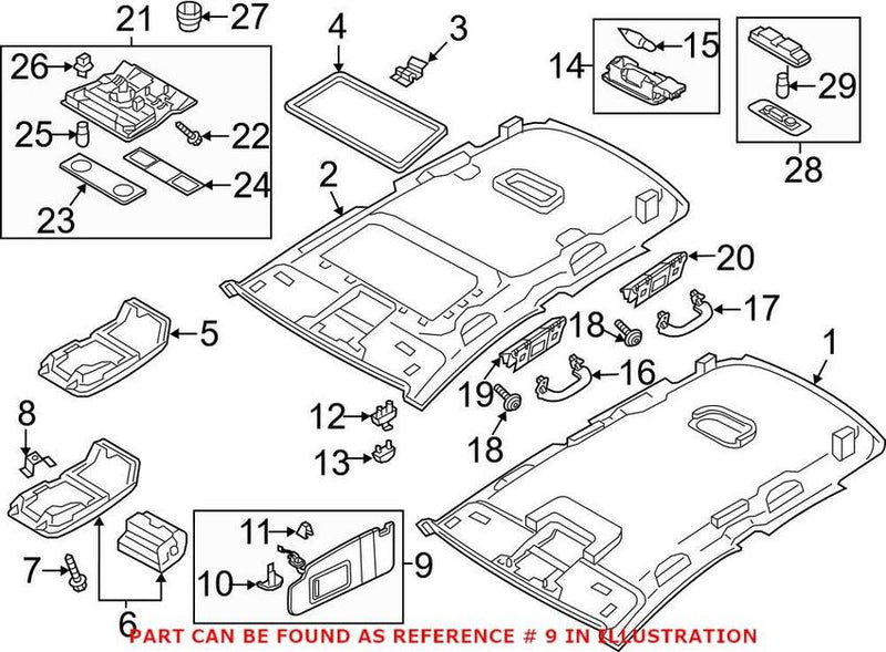 VW Sun Visor – Driver Side 561857551A4T6