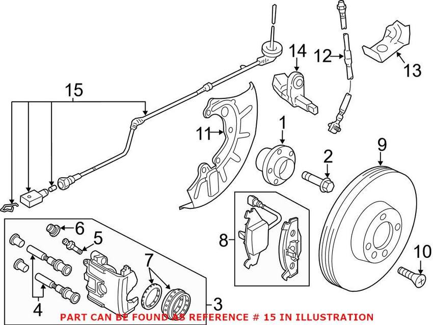 VW ABS Wheel Speed Sensor Wiring Harness – Front Passenger Side 561927903A
