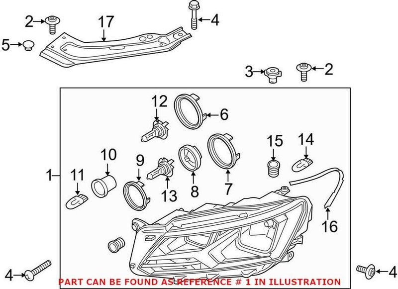VW Headlight Assembly – Front Passenger Side 561941006F