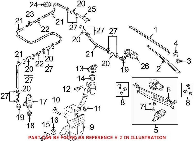 VW Windshield Wiper Arm – Passenger Side 561955410B