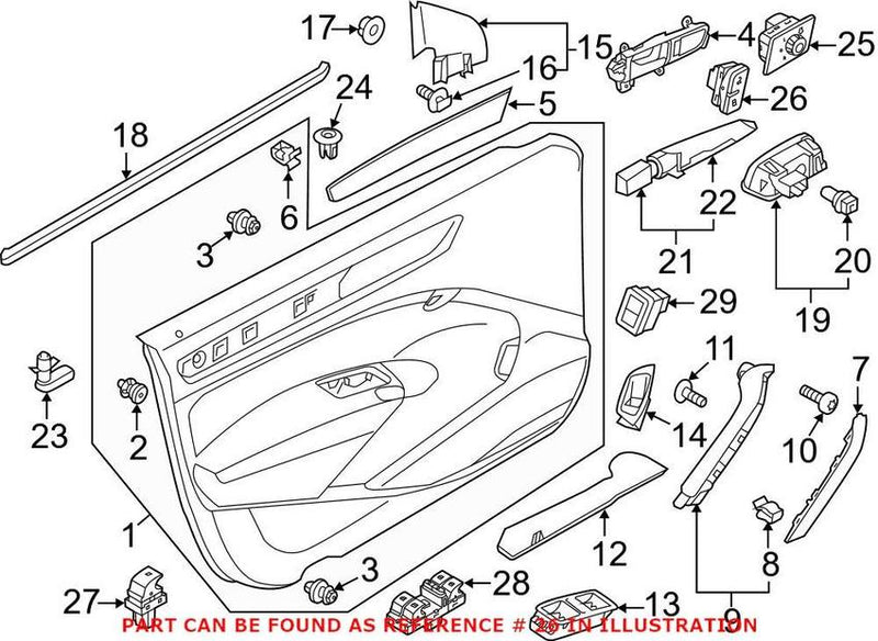 VW Door Lock Switch – Front Driver Side 561962125AREH