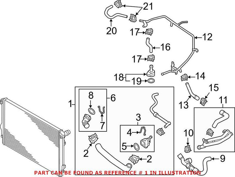 VW Coolant Hose 5C0122101AA