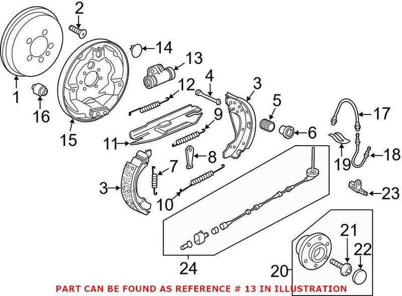 VW Drum Brake Wheel Cylinder – Rear 5C0611053A