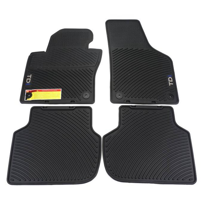 VW Floor Mat Set – Front and Rear (All-Weather) (Black) (TDI) 5C1061550B041