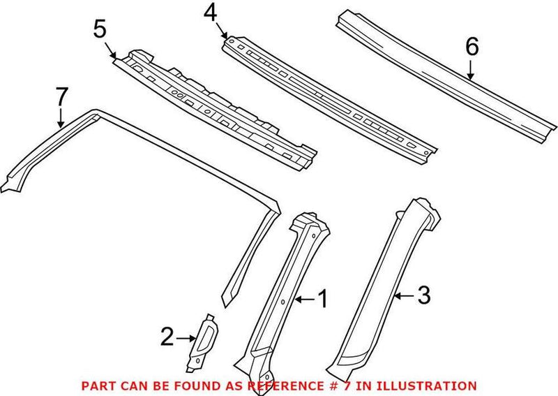 VW Windshield Frame Weatherstrip Seal 5C3871409C5AP