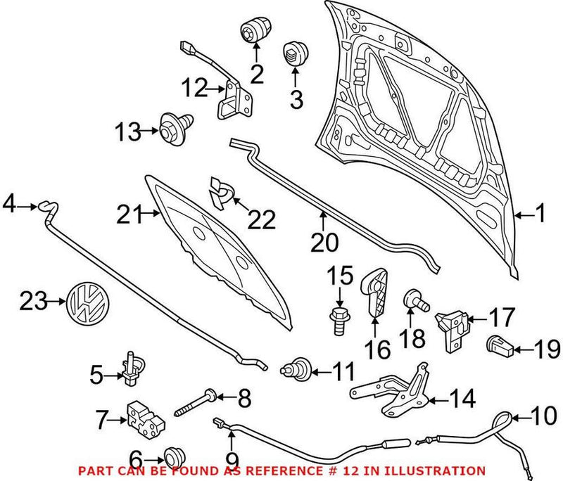 VW Hood Safety Catch – Front 5C5823186B