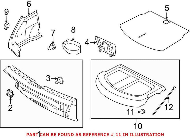 VW Cargo Cover Bracket 5C5863447