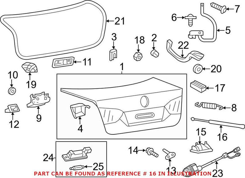 VW Deck Lid Lift Support 5C6827550A
