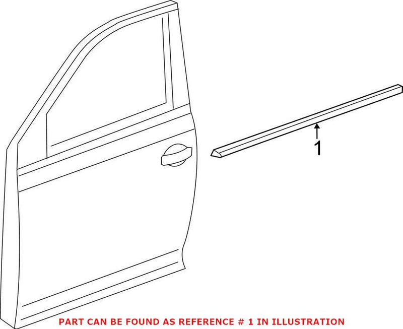 Window Trim Seal – Front Passenger Side (Aluminum Finish)