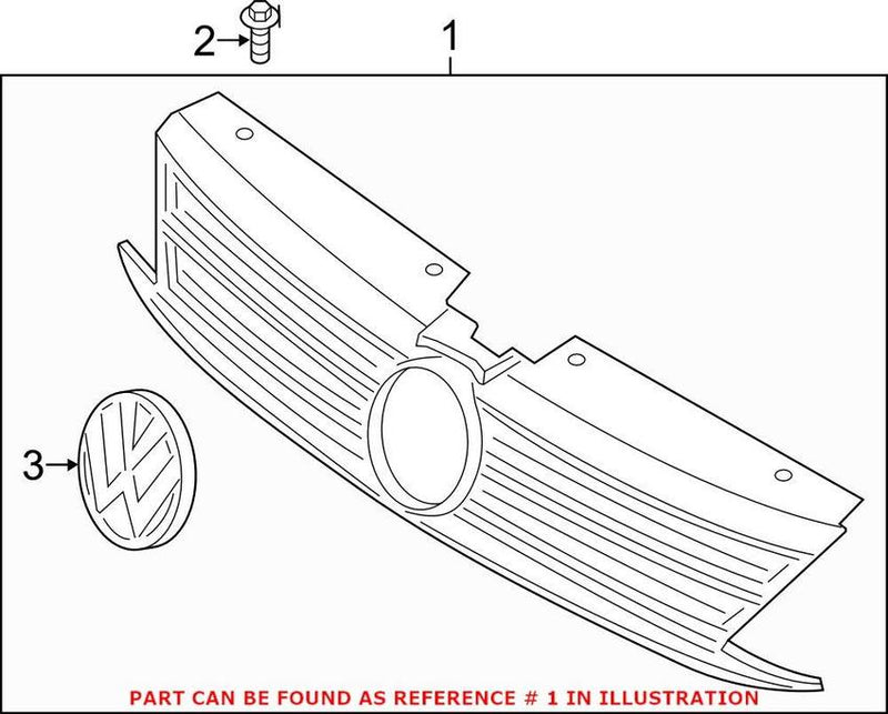 Bumper Cover Grille – Front Center (Satin Black/Chrome)