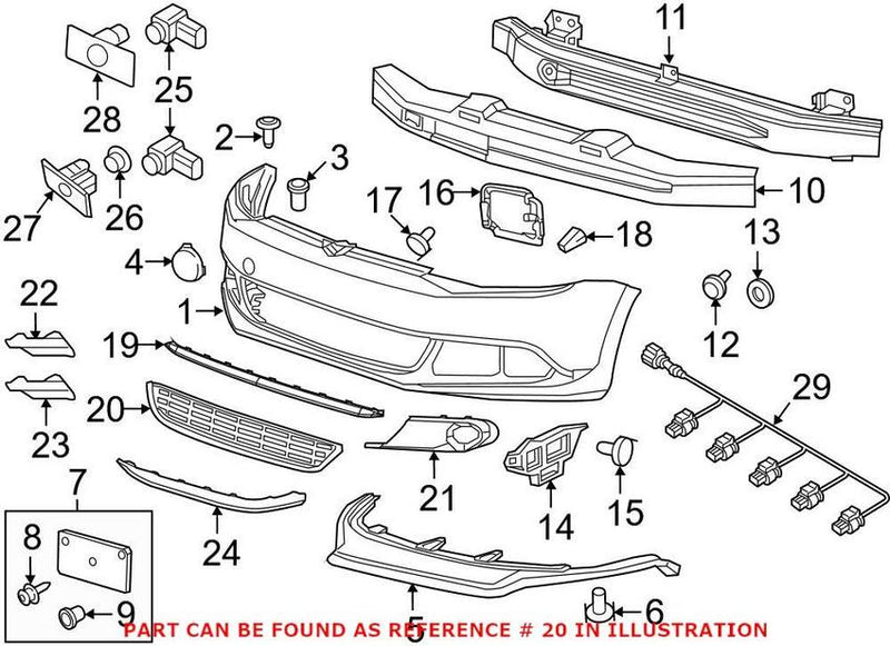 Bumper Cover Grille – Front Center (Satin Black)