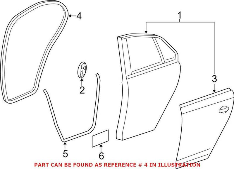 Door Seal – Rear Driver Side