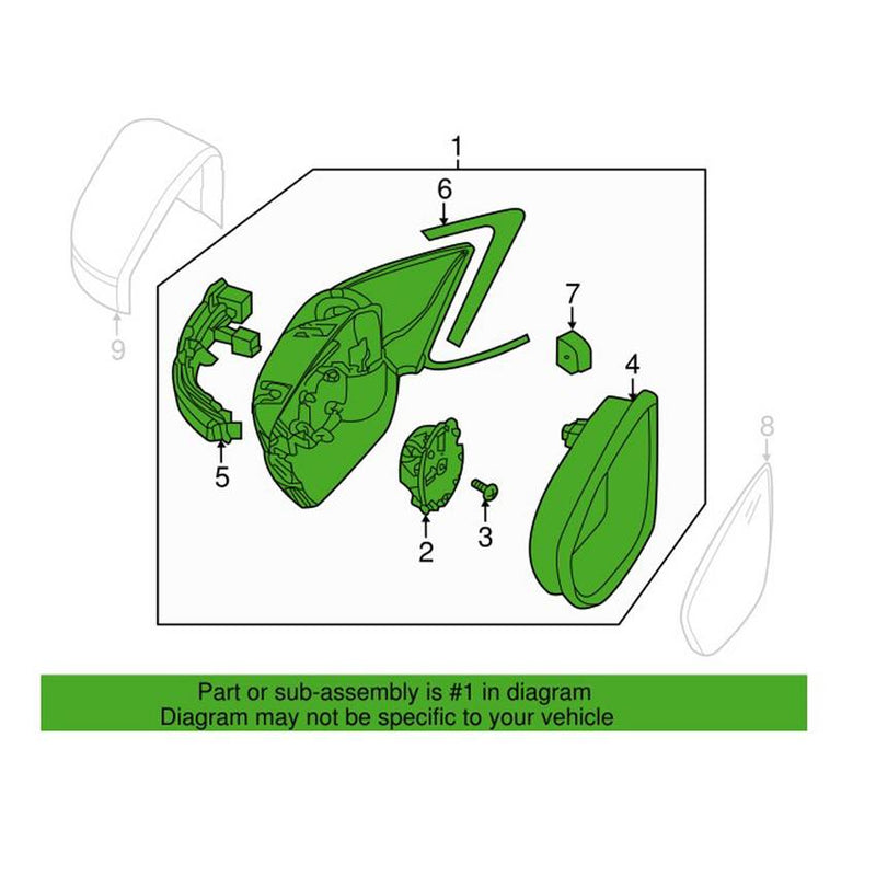 VW Side Mirror Housing – Driver Side 5C7857507AD