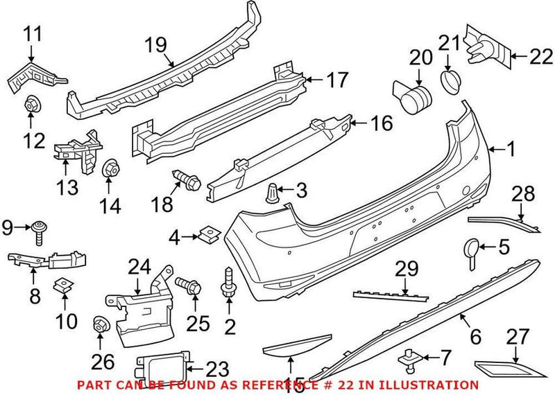 VW Parking Aid Sensor Bracket – Rear Driver Side Inner 5G0919491A