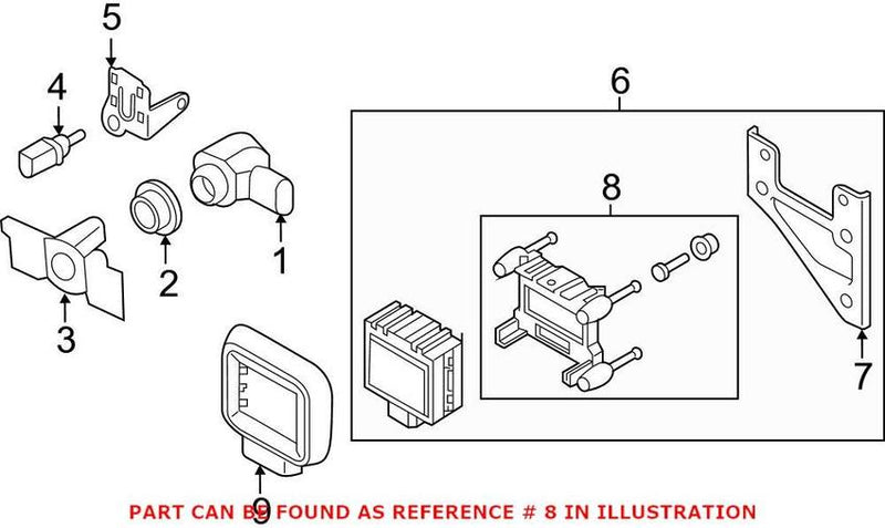VW Cruise Control Distance Sensor Hardware Kit 5G0998561