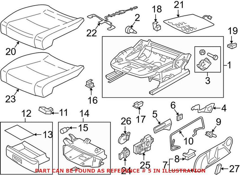 VW Seat Back Recliner Adjustment Handle – Front Passenger Side 5GM88225282V