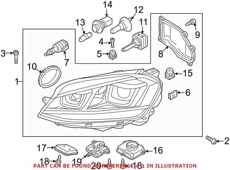 Headlight Assembly – Passenger Side (Xenon)