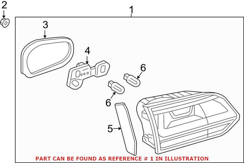 VW Back Up Light Assembly – Driver Side 5GM945093E