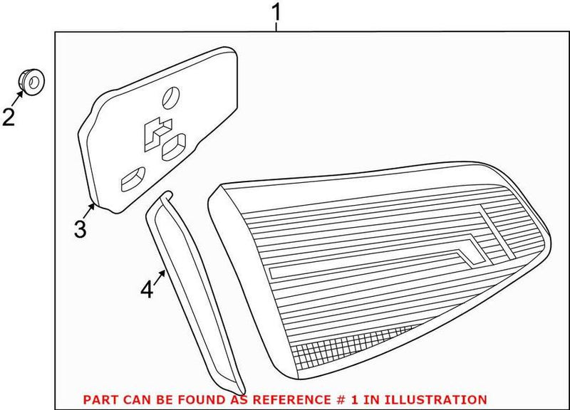 VW Back Up Light Assembly – Rear Passenger Side 5GM945094J