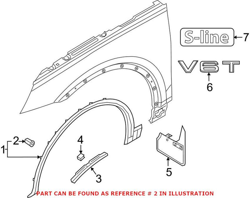 Genuine VW/Audi Wheel Arch Molding Clip 5J0853573 – Genuine VW/Genuine VW/Audi