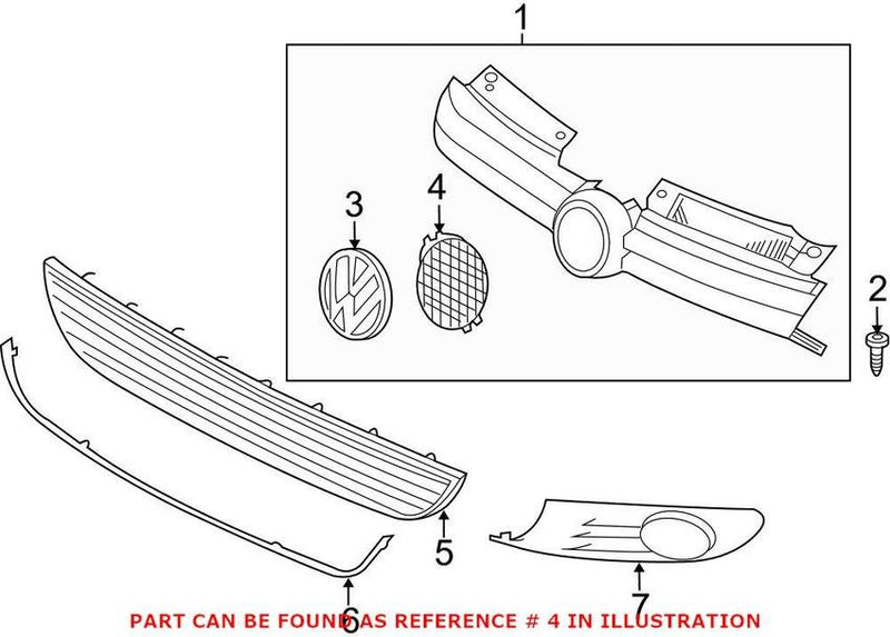 VW Grille Emblem Bracket 5K0853343H81