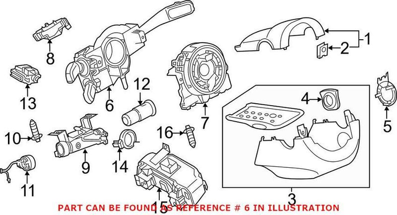 VW Steering Column Multi-Switch (Satin Black) 5K0953502N9B9