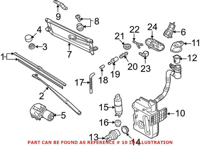 Windshield Washer Fluid Reservoir