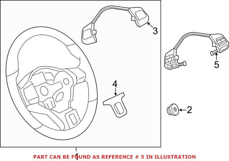 VW Steering Wheel Radio Controls 5K0998537B
