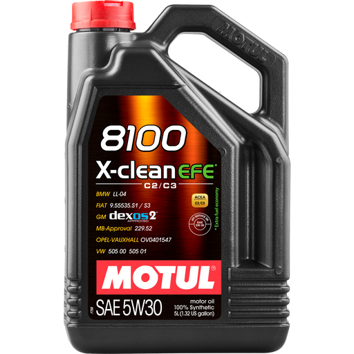MOTUL 8100 X-CLEAN EFE 5W-30 Full Synthetic Engine Oil, 5L - 111378