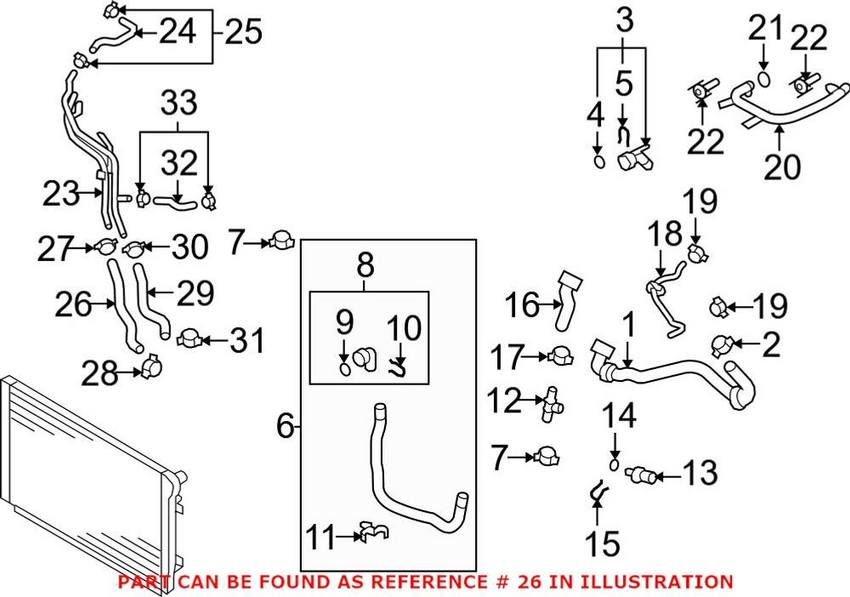 Genuine VW/Audi Engine Coolant Hose 5N0121109D – Genuine VW/Genuine VW/Audi