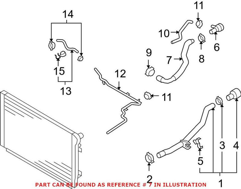 GENUINE VW/AUDI Heater Hose 5N0 121 157 F