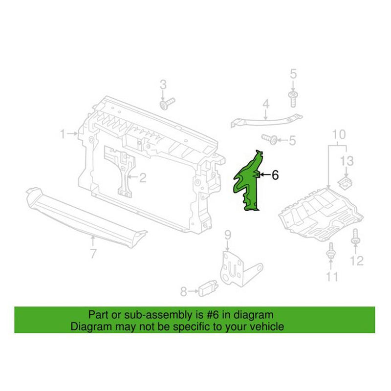 VW Radiator Air Duct – Passenger Side 5N0121284J
