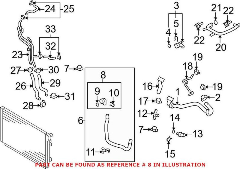 Genuine Vw/Audi Coolant Hose Connector 5 N0 122 291 C
