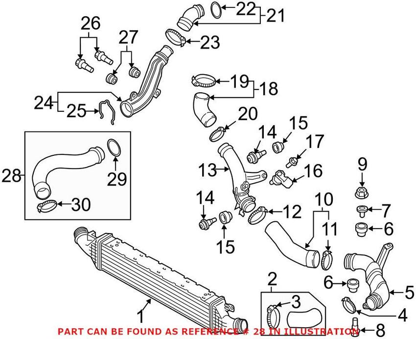 Genuine VW/Audi Turbocharger Intercooler Pipe 5N0145832N